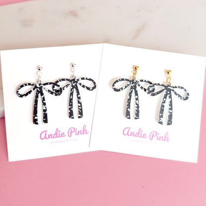 Black & White Bow Earrings