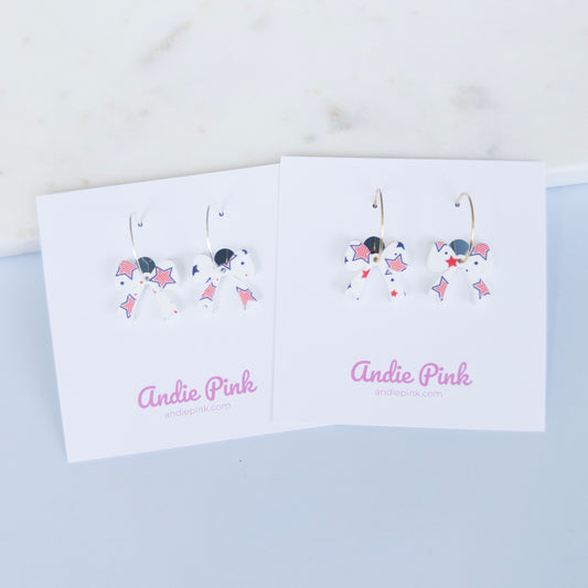 Small Bow Hoop Earrings  | 2 Style Options
