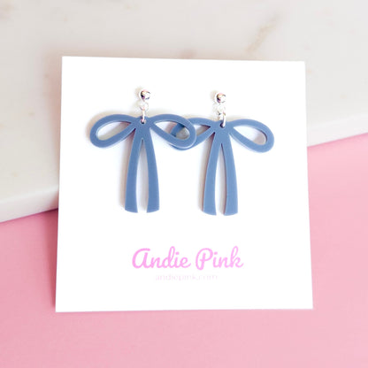 Grey Bow Earrings
