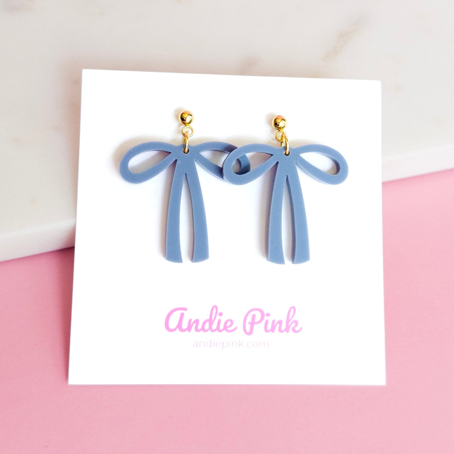 Grey Bow Earrings