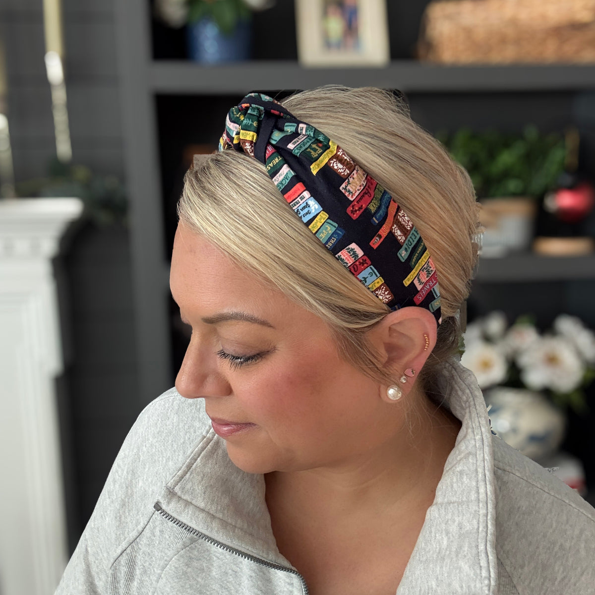 Navy Bookish Headband | Made with Rifle Paper Co. fabric
