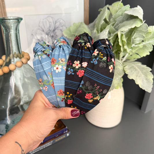 Striped Floral Headbands | Made with Rifle Paper Co. fabric