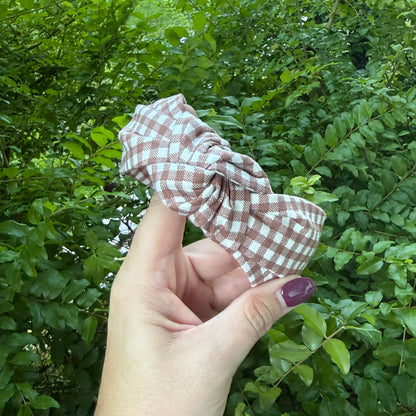 Mocha Gingham Headband