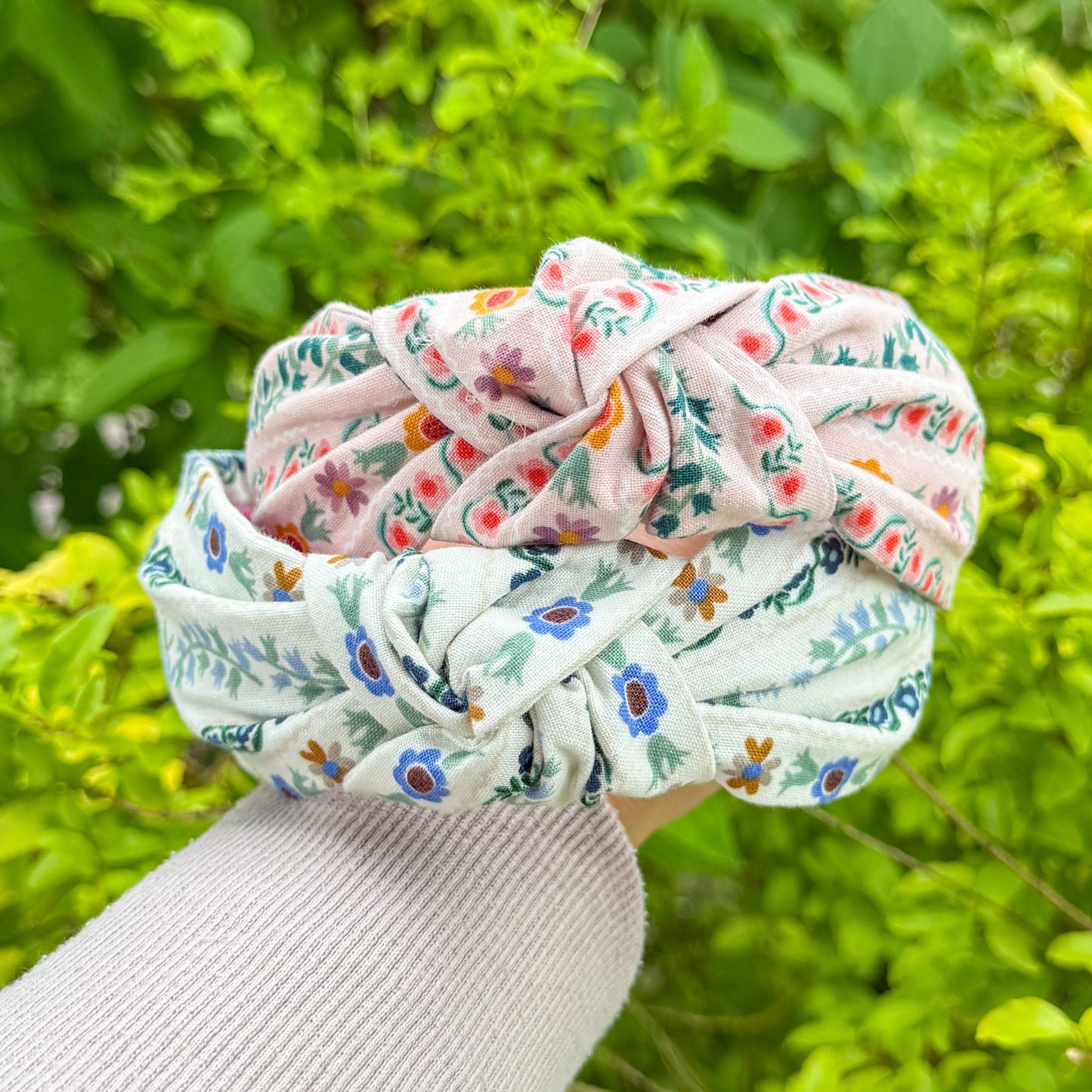 Light Pink Floral Stripe Headband