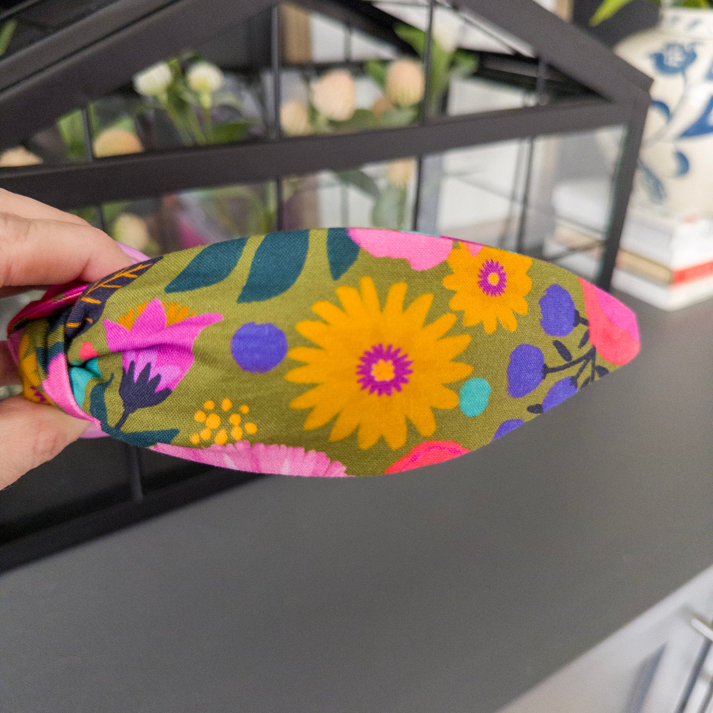 Bright Floral Green Headband