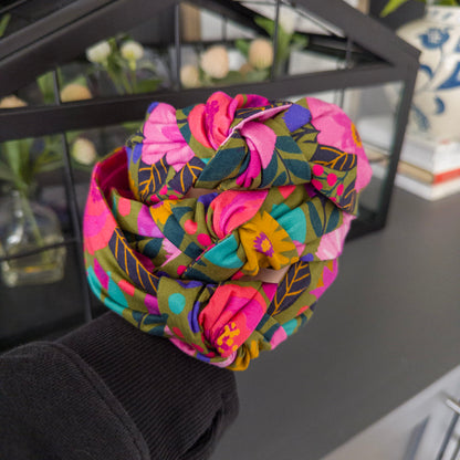 Bright Floral Green Headband
