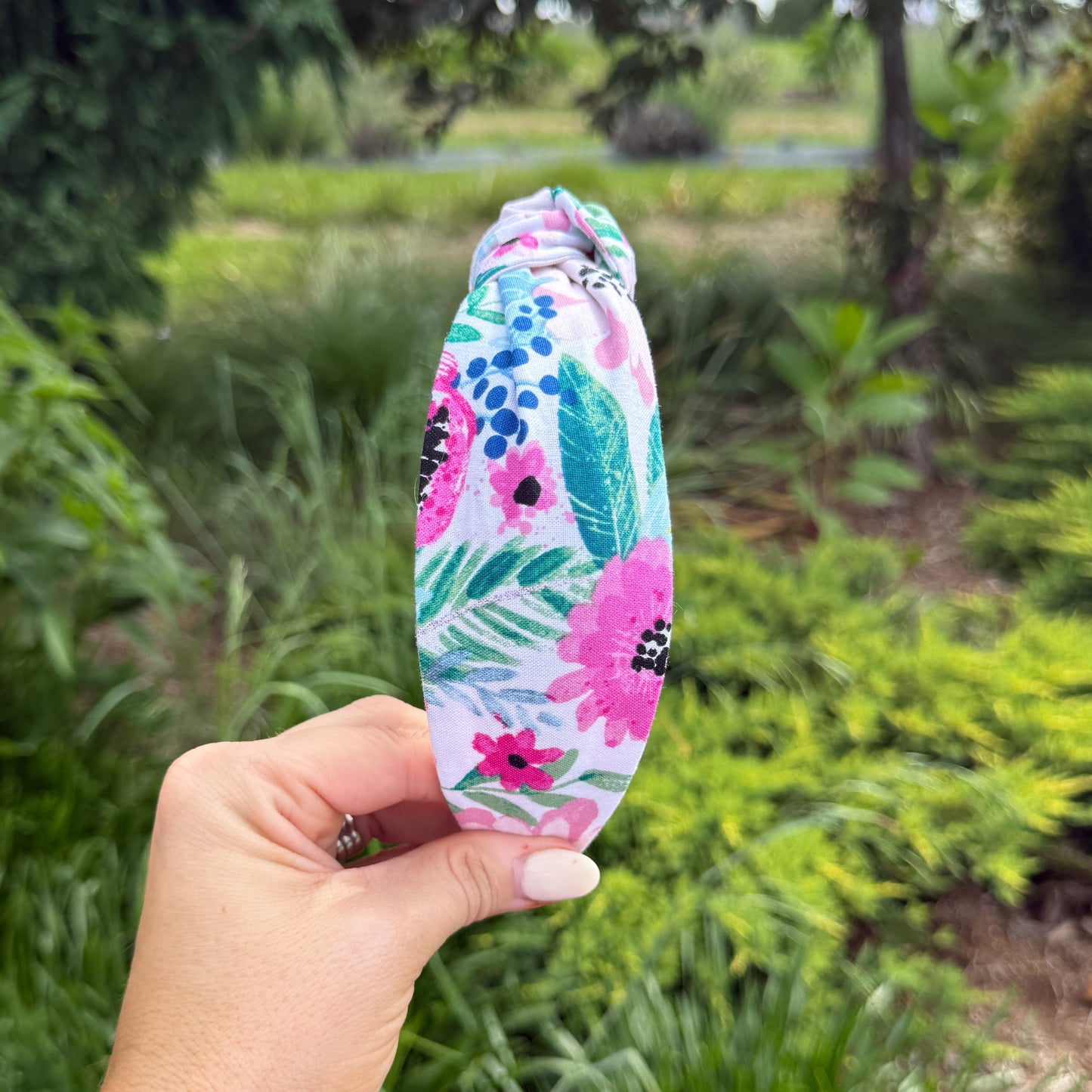 Pink Floral Watercolor Headband