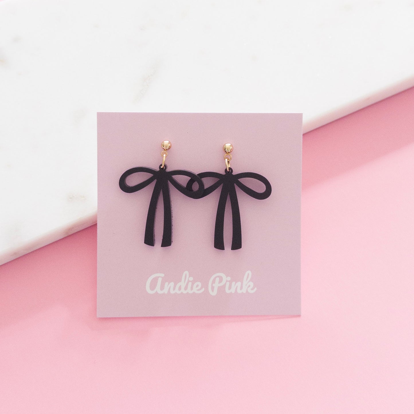 Black Bow Earrings