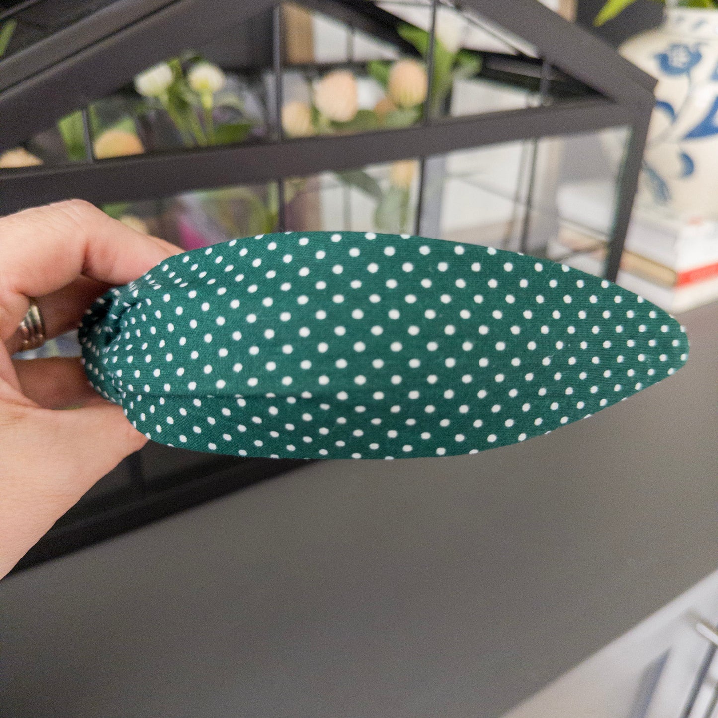 Dark Green & White Headband
