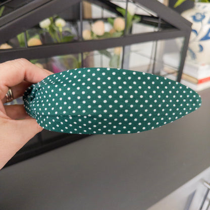 Dark Green & White Headband