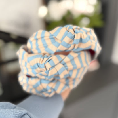 Light Blue Cabana Stripe Headband