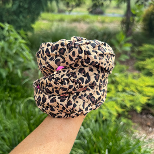 Classic Brown & Black Leopard Print Headband