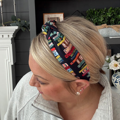 Navy Bookish Headband | Made with Rifle Paper Co. fabric