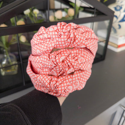 Lattice Design Headband - Orange or Green