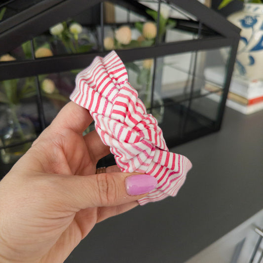 Pink and White Stripe Headband