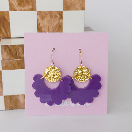 Purple & Gold Statement Earrings