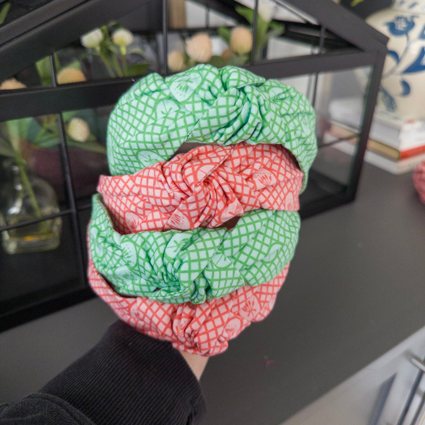 Lattice Design Headband - Orange or Green