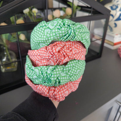 Lattice Design Headband - Orange or Green