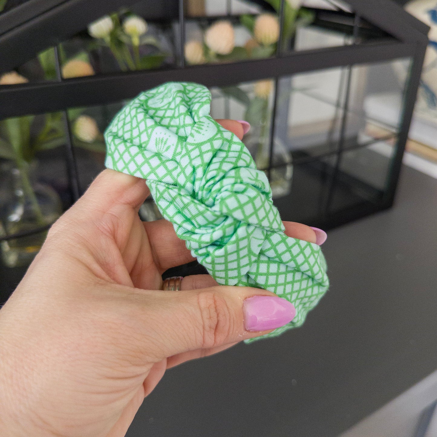 Lattice Design Headband - Orange or Green