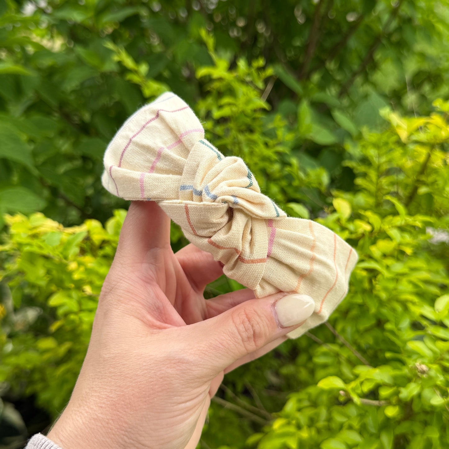 Beige & Colorful Stripe Headband