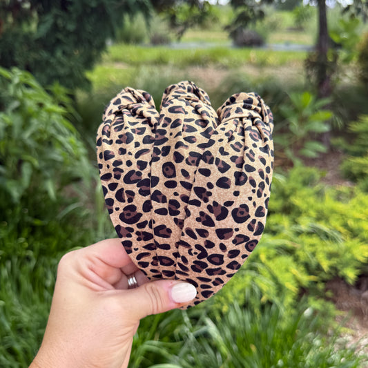 Classic Brown & Black Leopard Print Headband