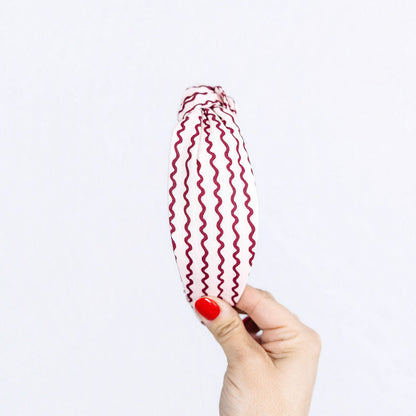 Pink & Burgundy Wavy Stripe Headband