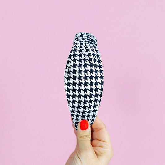 Black & White Houndstooth Headband