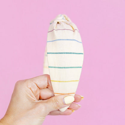 Beige & Colorful Stripe Headband