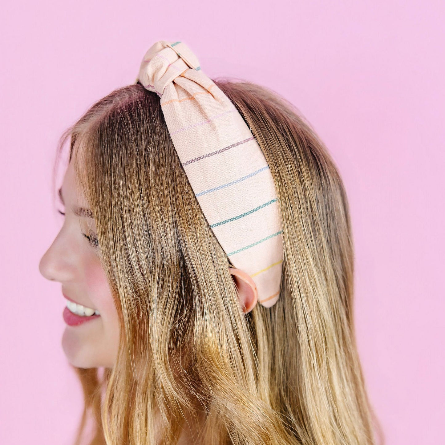 Light Pink & Colorful Stripe Headband
