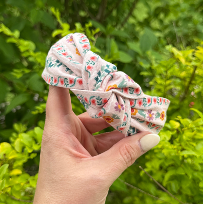 Light Pink Floral Stripe Headband