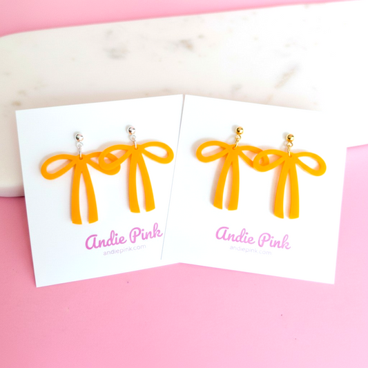 Tennessee Orange Bow Earrings