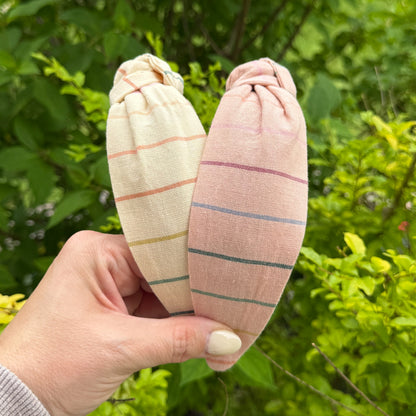 Beige & Colorful Stripe Headband