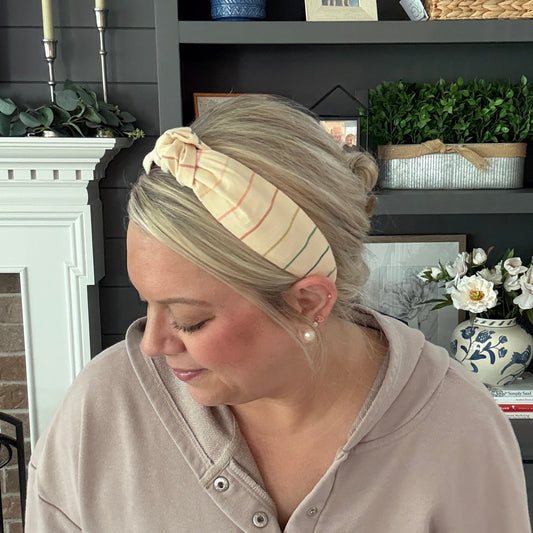 Beige & Colorful Stripe Headband