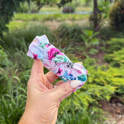 Pink Floral Watercolor Headband