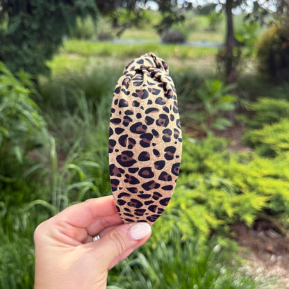 Classic Brown & Black Leopard Print Headband