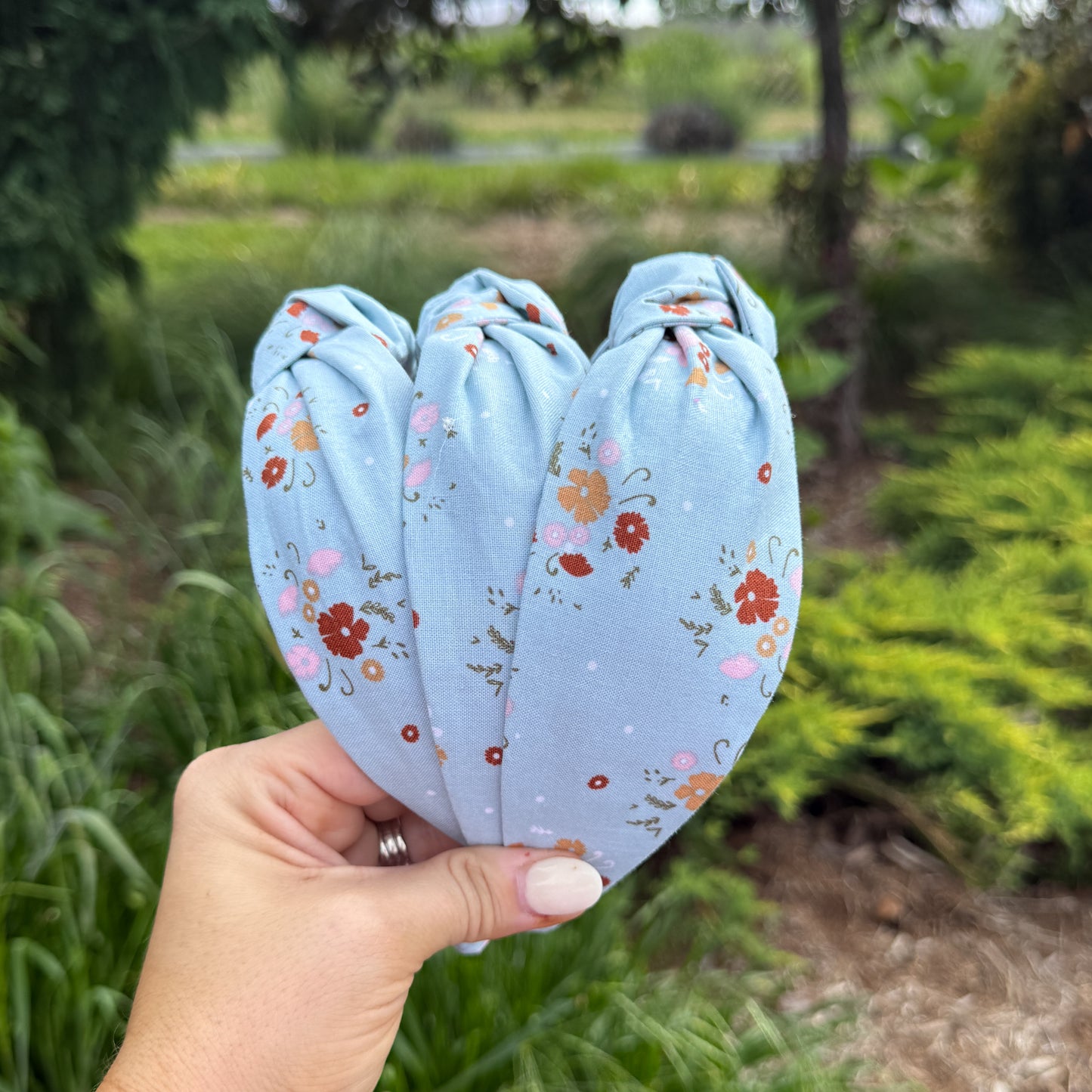 Light Blue Floral Headband
