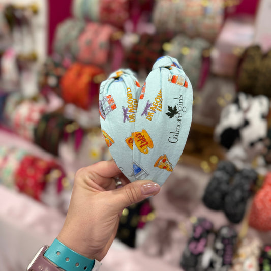 Handmade comfortable light blue Gilmore Girls theme headband