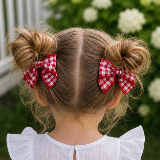 Red and White Gingham Bows