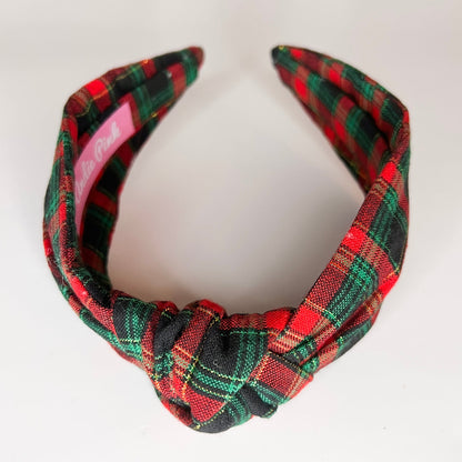 Red and Black Christmas Tartan Plaid Headband
