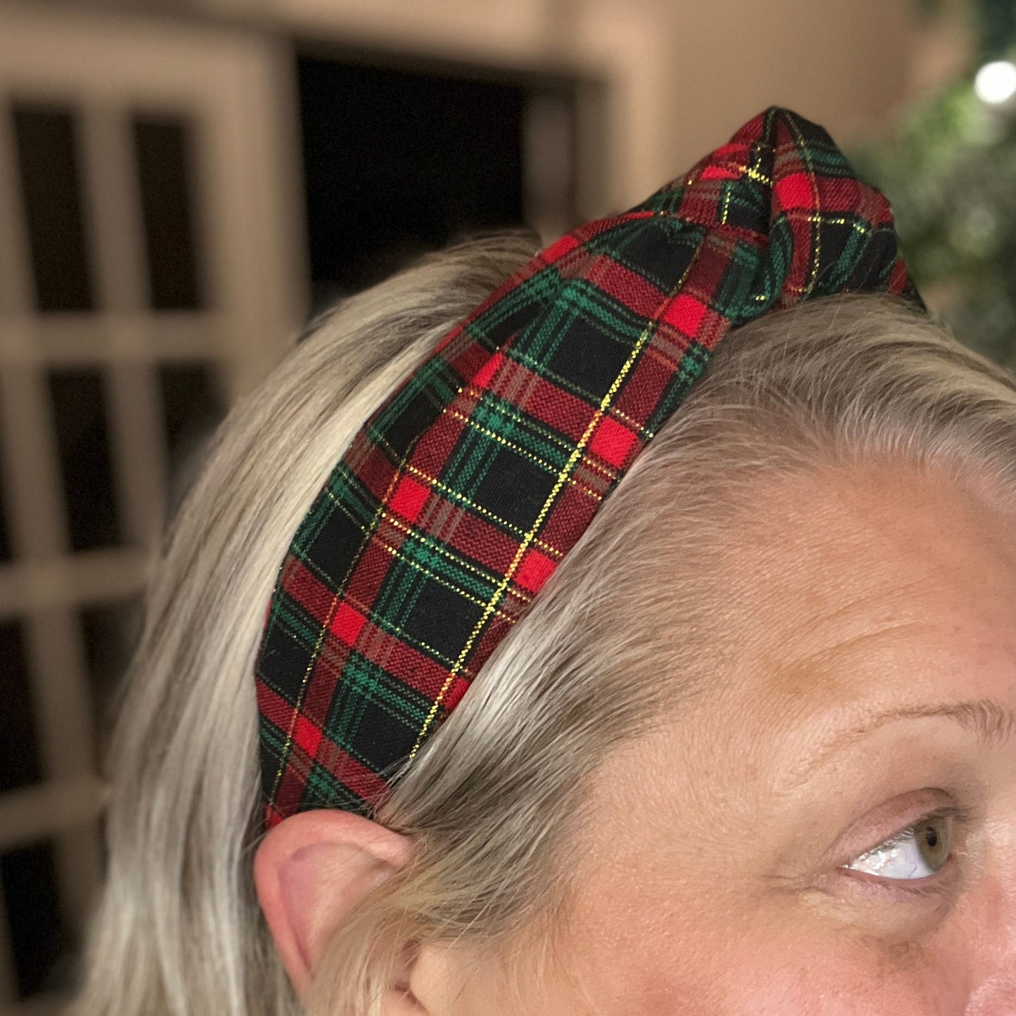 Red and Black Christmas Tartan Plaid Headband