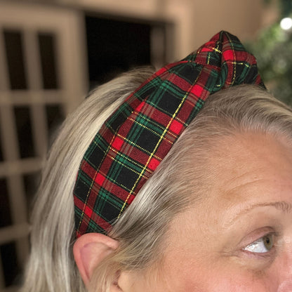 Red and Black Christmas Tartan Plaid Headband