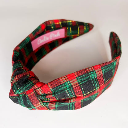 Red and Black Christmas Tartan Plaid Headband