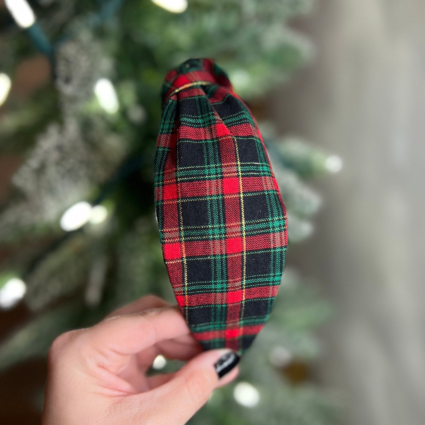 Red and Black Christmas Tartan Plaid Headband