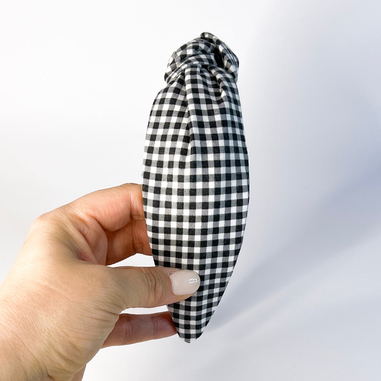 Black and White Gingham Headband