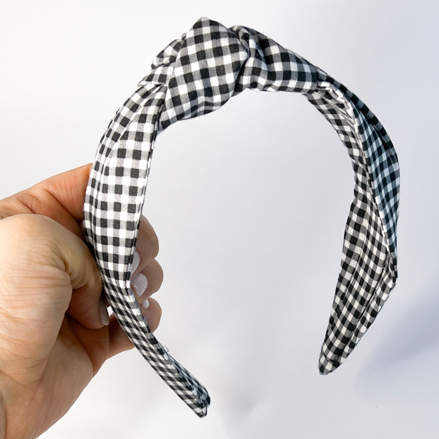 Black and White Gingham Headband