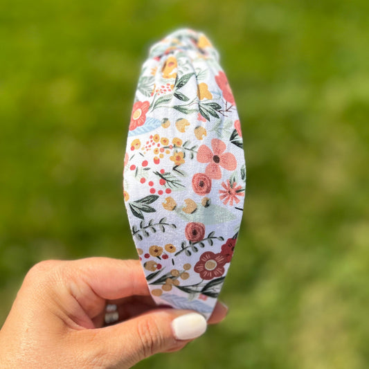 Boho Floral Topknot Headband