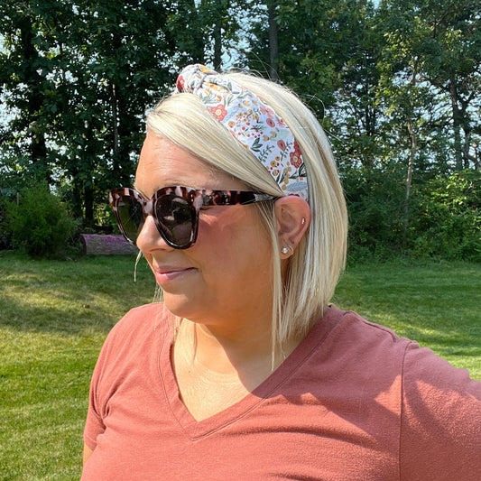 Boho Floral Topknot Headband