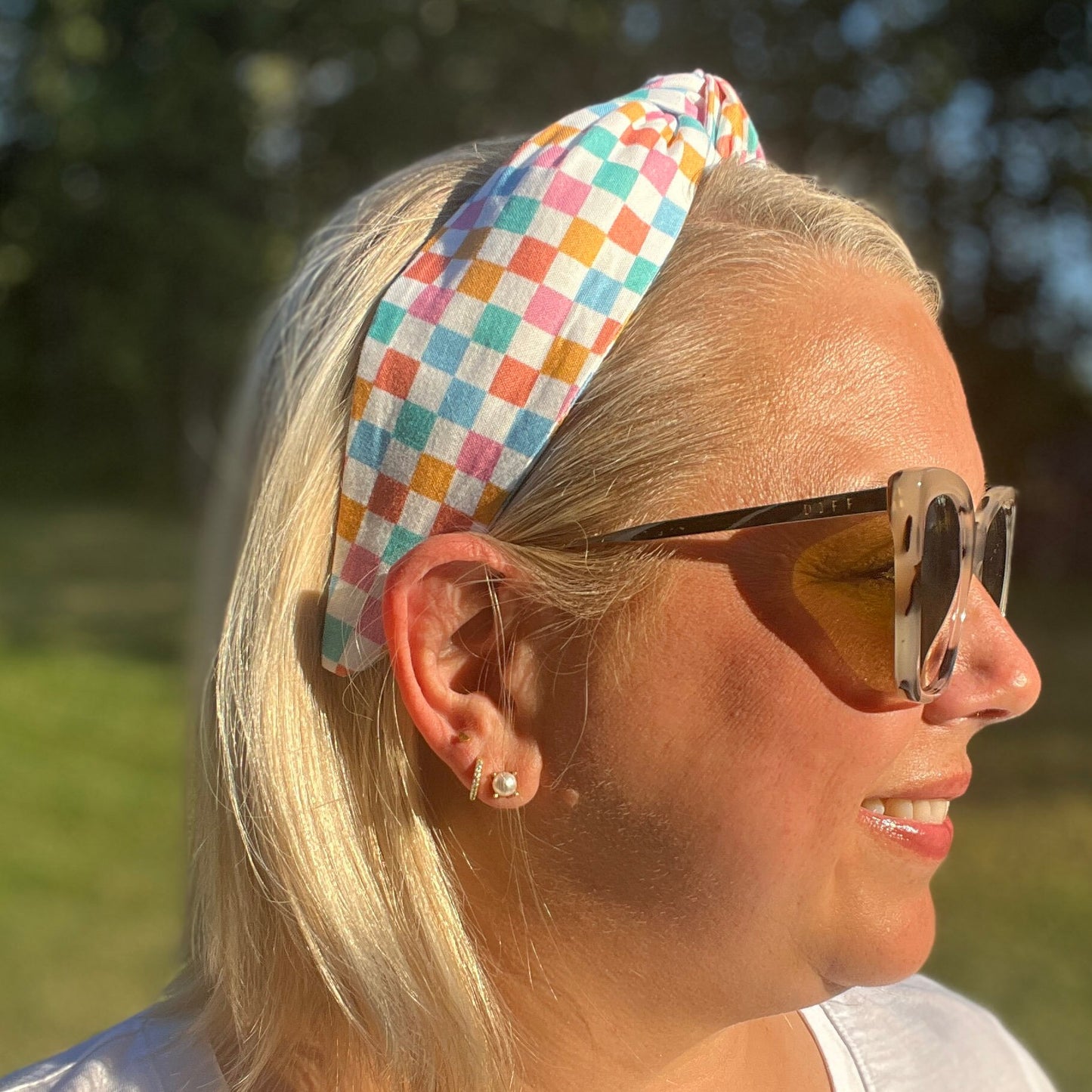 Colorful Checkered Plaid Headband