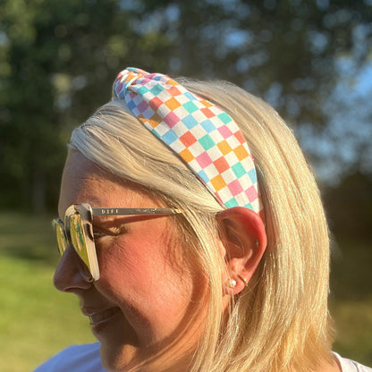 Colorful Checkered Plaid Headband