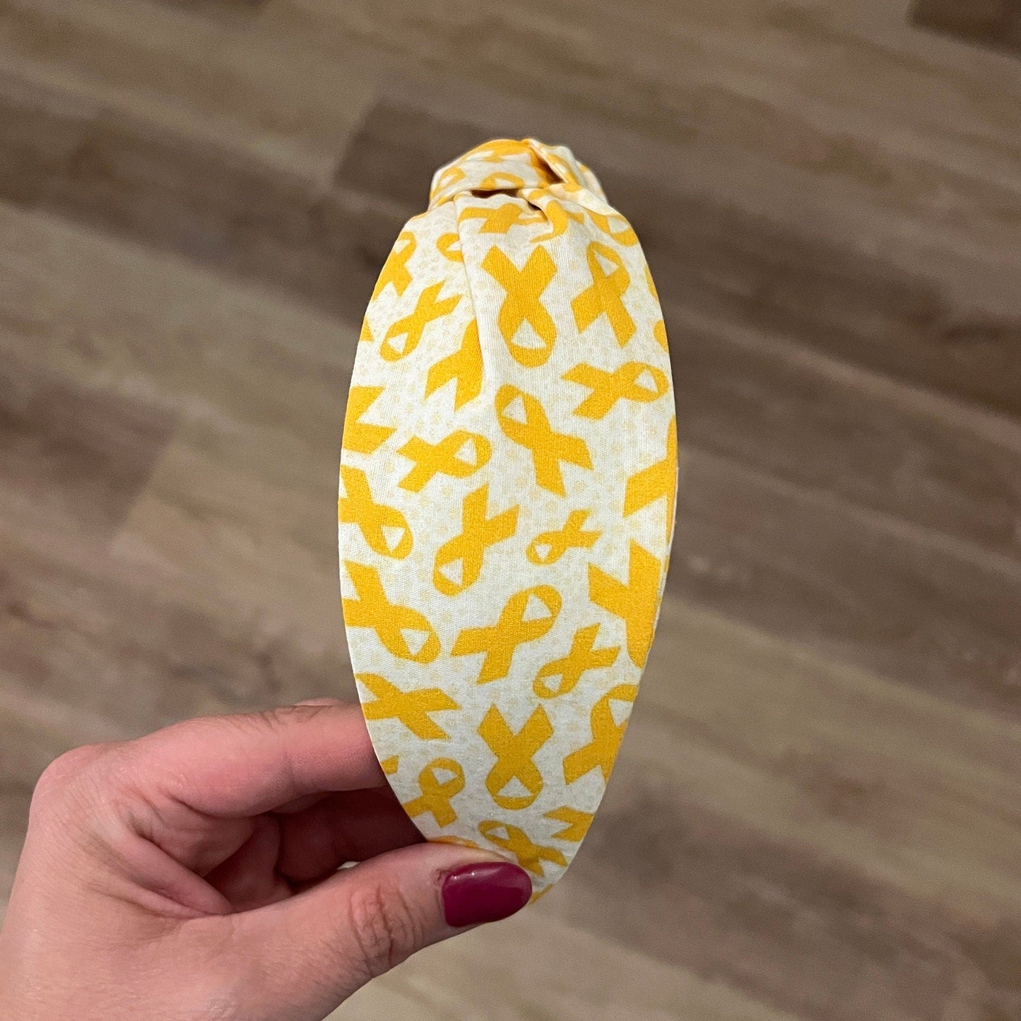 Childhood Cancer Awareness Yellow Ribbon Topknot Headband